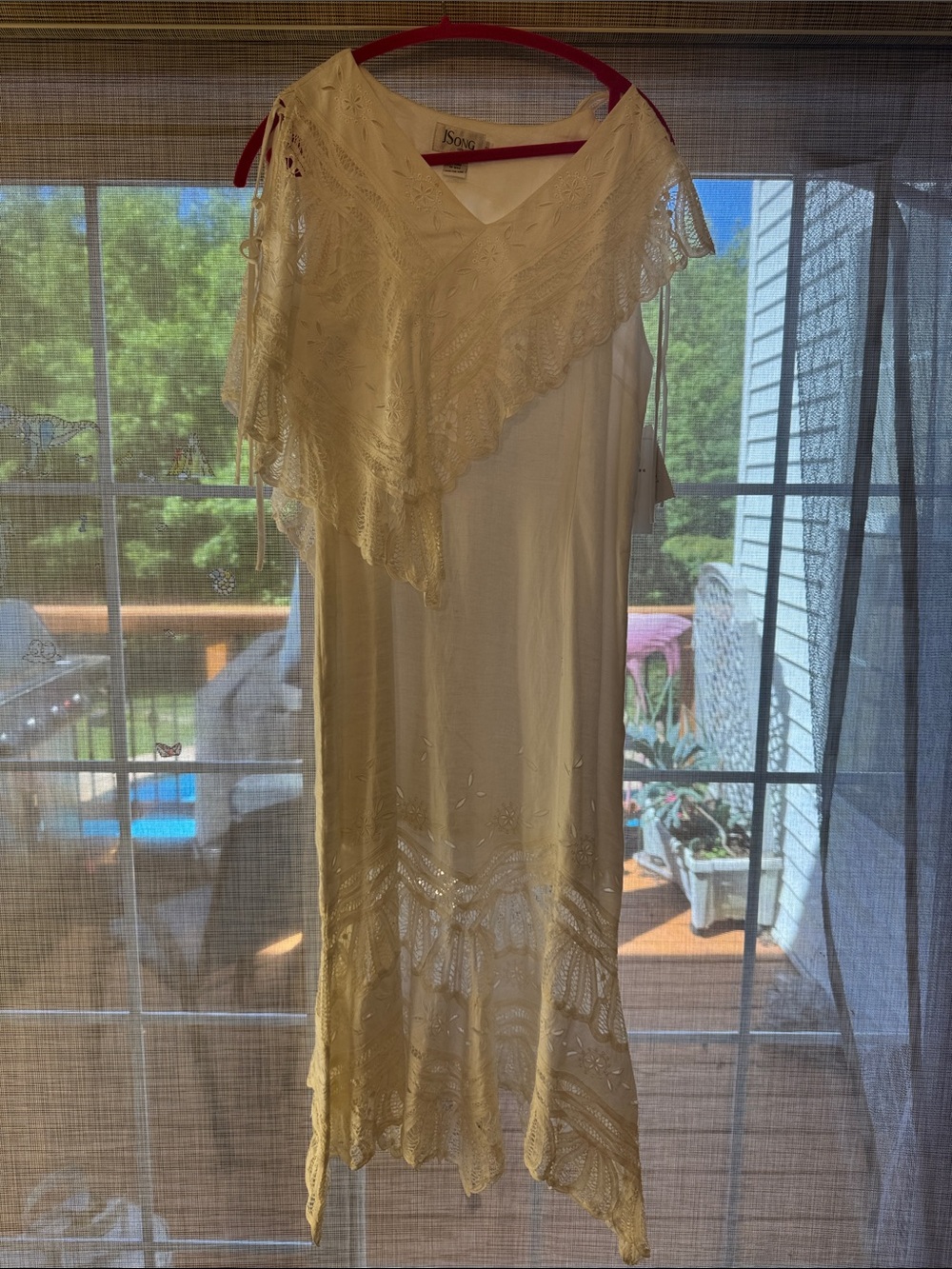Vintage-Inspired White Lace Overlay Dress NWT 12